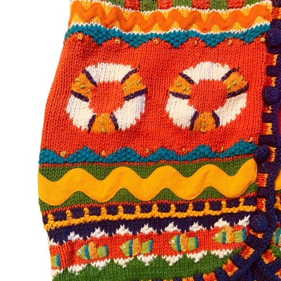 MARISA CHRISTINA Classics Hand Knit Sweater Vest Ladies Size Large Nautical - Picture 2 of 8